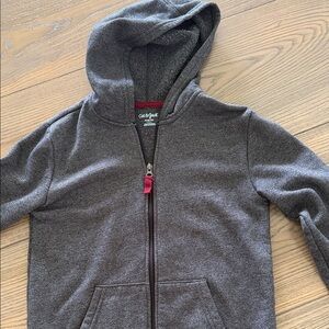 Cat & Jack Kids' Charcoal Hooded Zip Jacket with Pink Pull